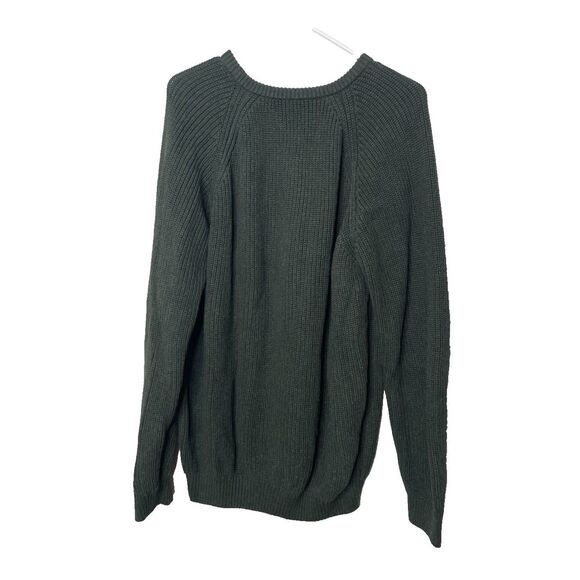 Bullock & Jones Pullover Crewneck Sweater Size L Pima Cotton Dark Green - Picture 2 of 7